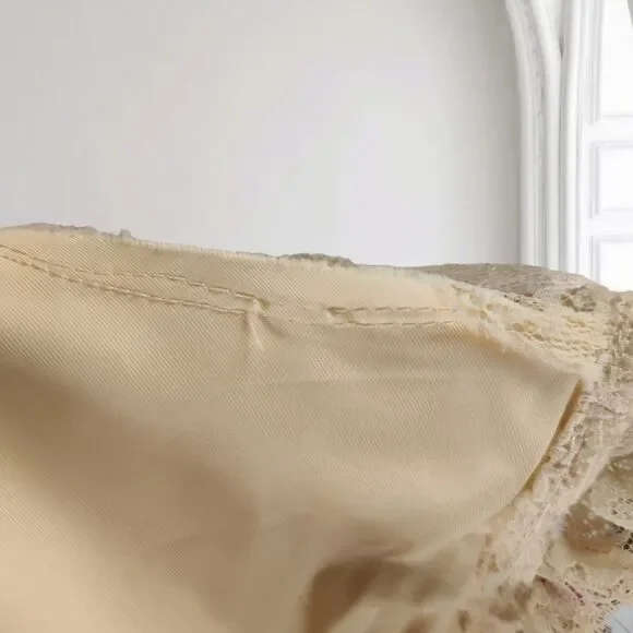 Vintage 70s Lace Puff Sleeve Midi Dress Size 4 Boho Wedding Cocktail - Picture 11 of 14